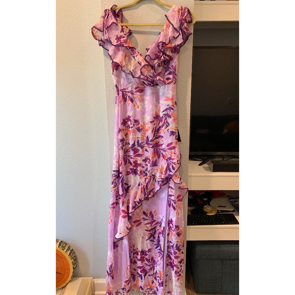 Nwt Ruffled Maxi Dress From Lulus